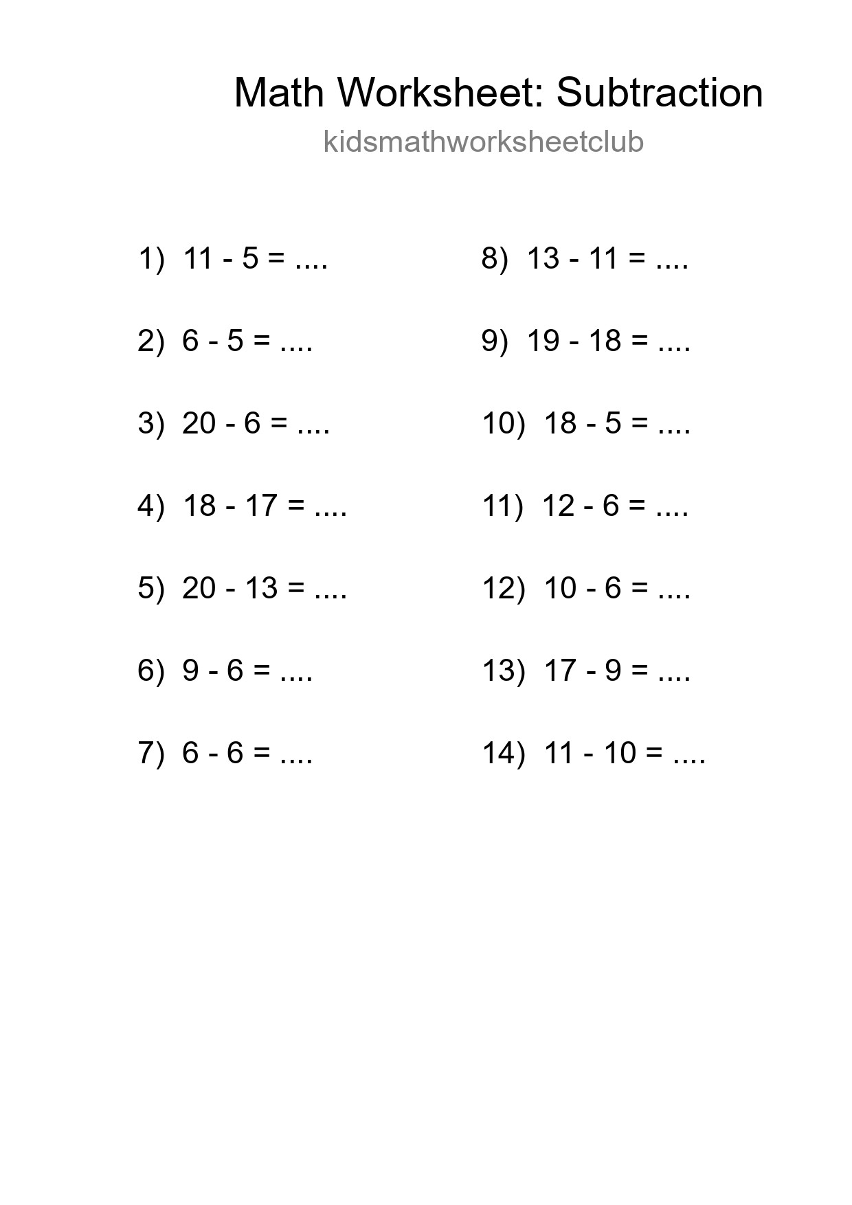 Free 14 Subtraction Math Worksheet For Grade 2 - Part 129