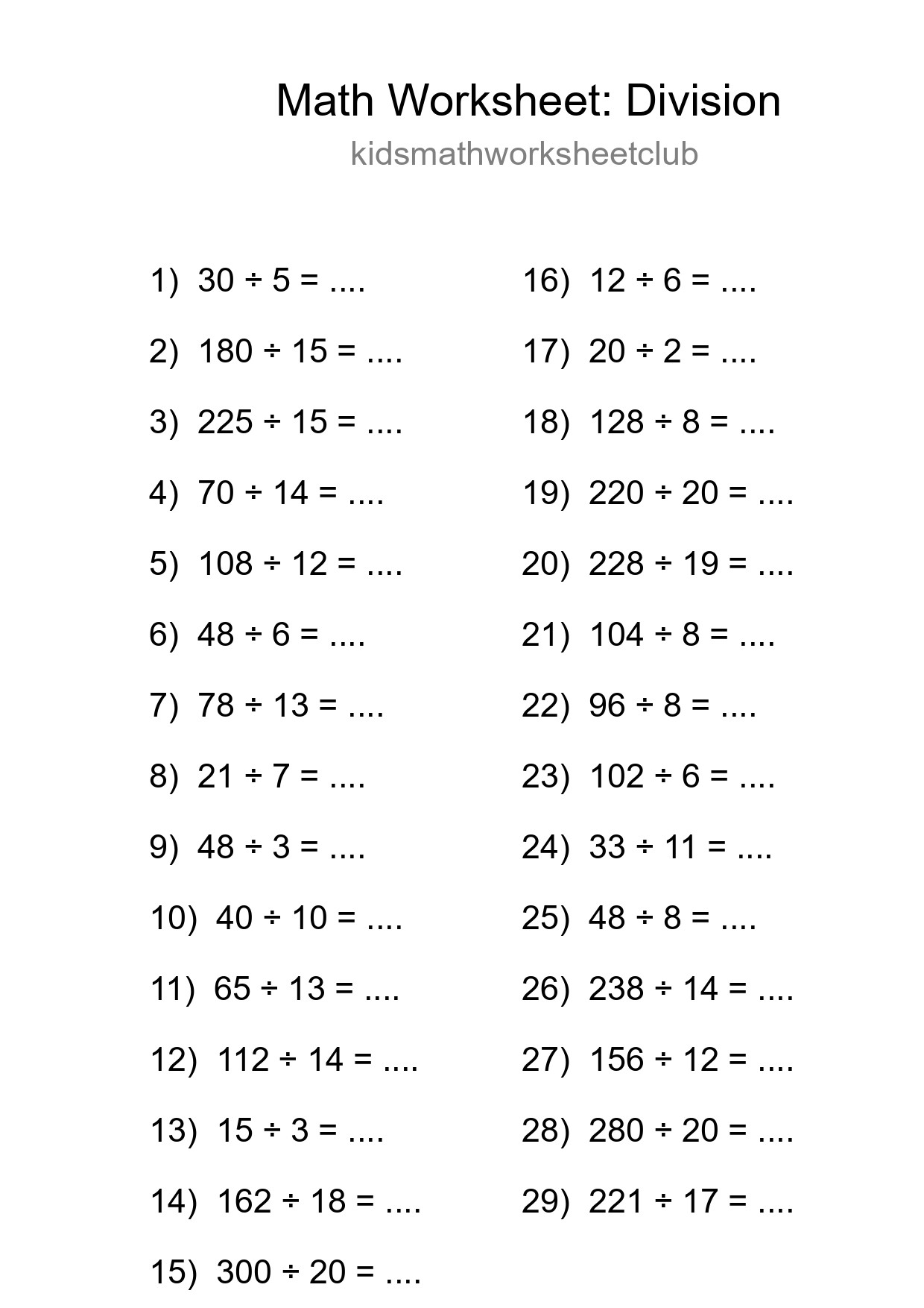 Free 29 Division Math Worksheet For Grade 2 - Part 268