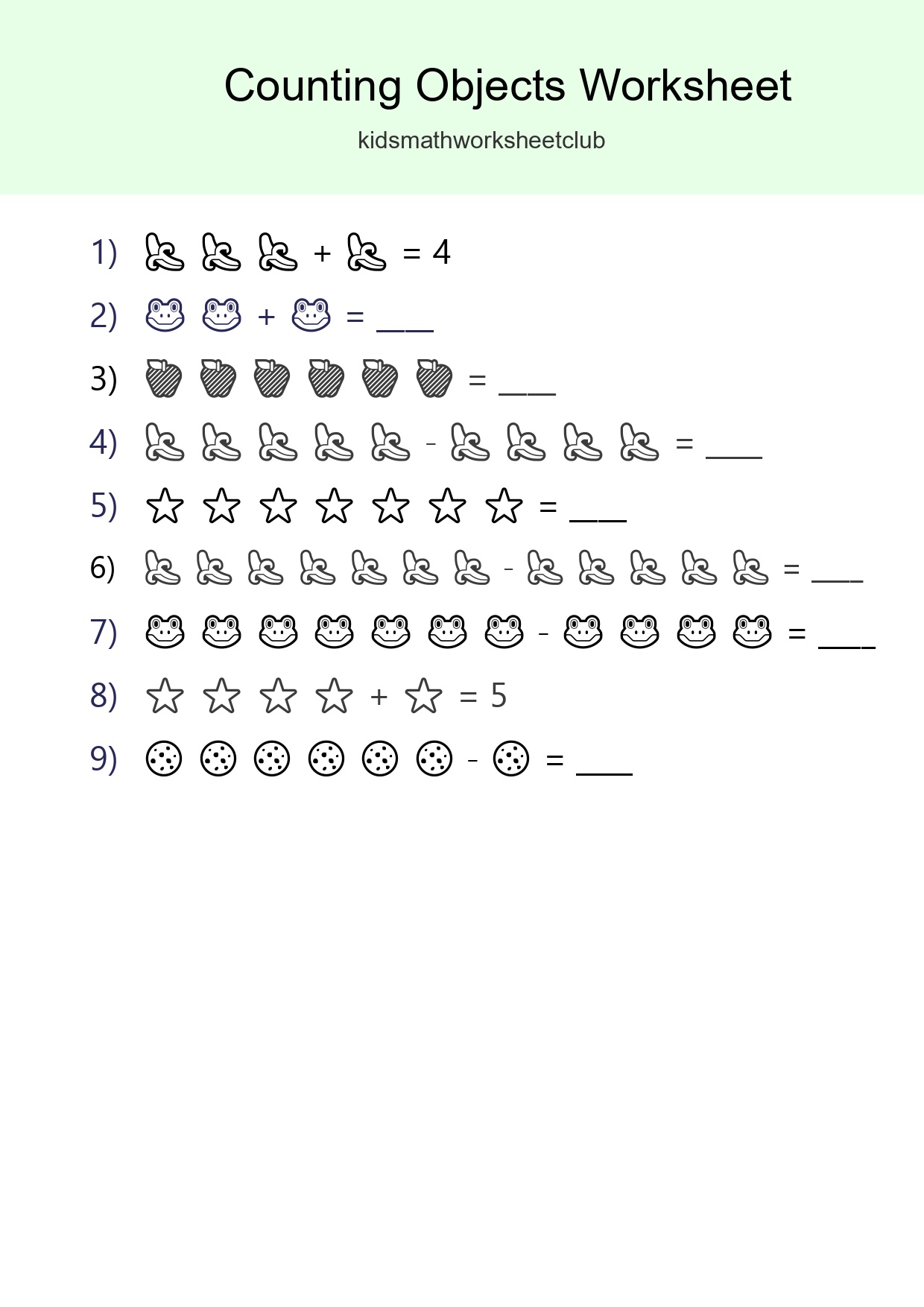 Free Counting Objects Worksheet For Kindergarten - Part 256