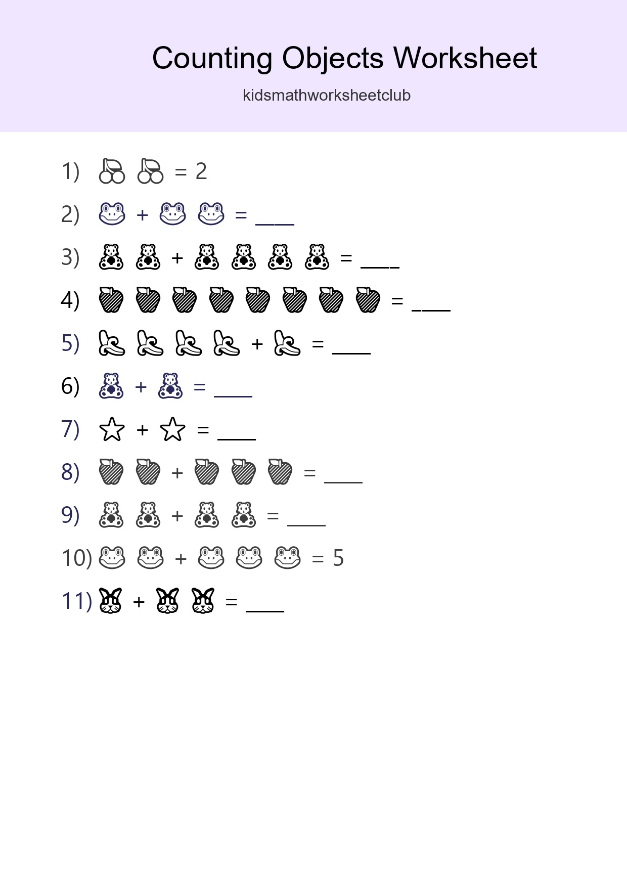 Free Counting Objects Worksheet For Kindergarten Printable - Part 157