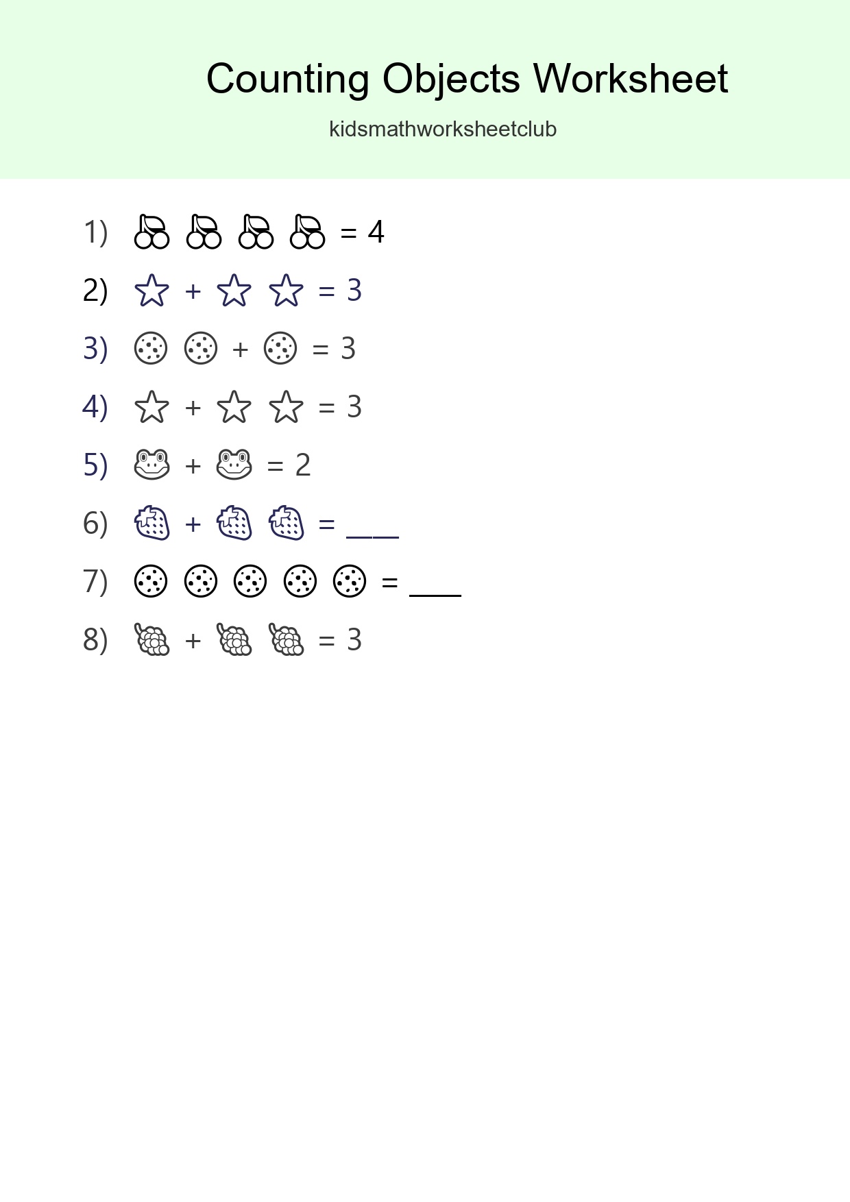 Free Counting Objects Worksheet For Pre-K - Part 267