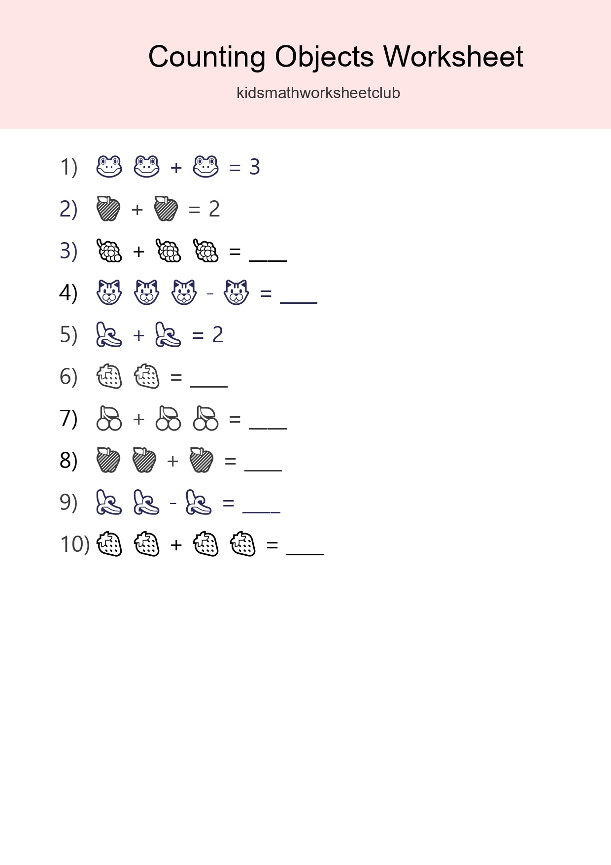Free Counting Objects Worksheet For Pre-K - Part 58