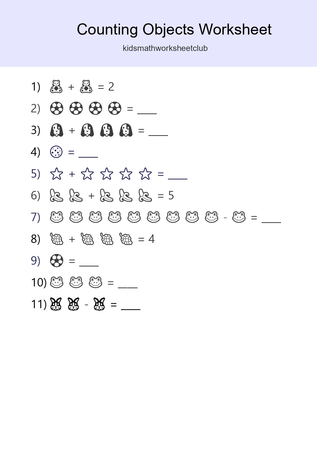 Kindergarten Count The Objects Worksheet - Part 146