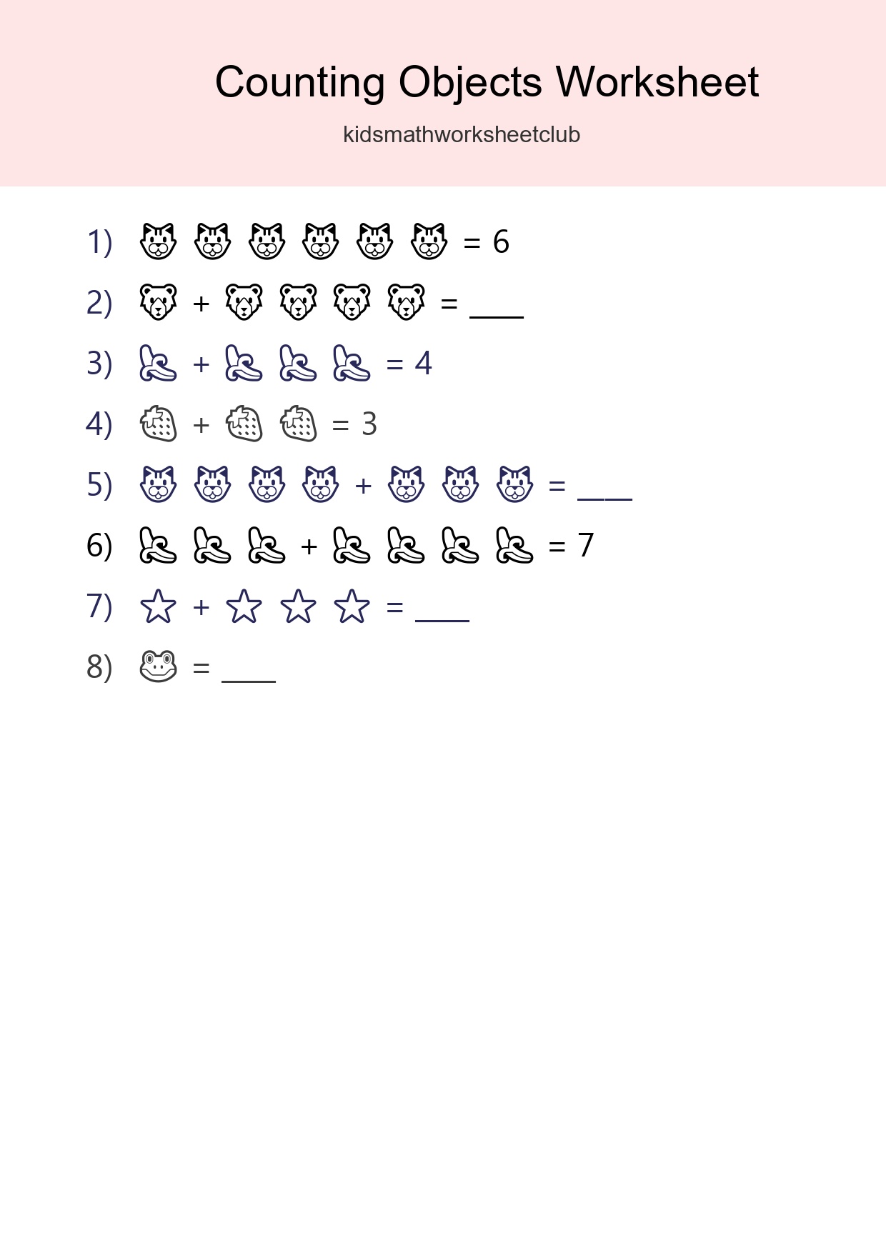 Learn Counting With Pictures Worksheet (Kindergarten) - Part 289