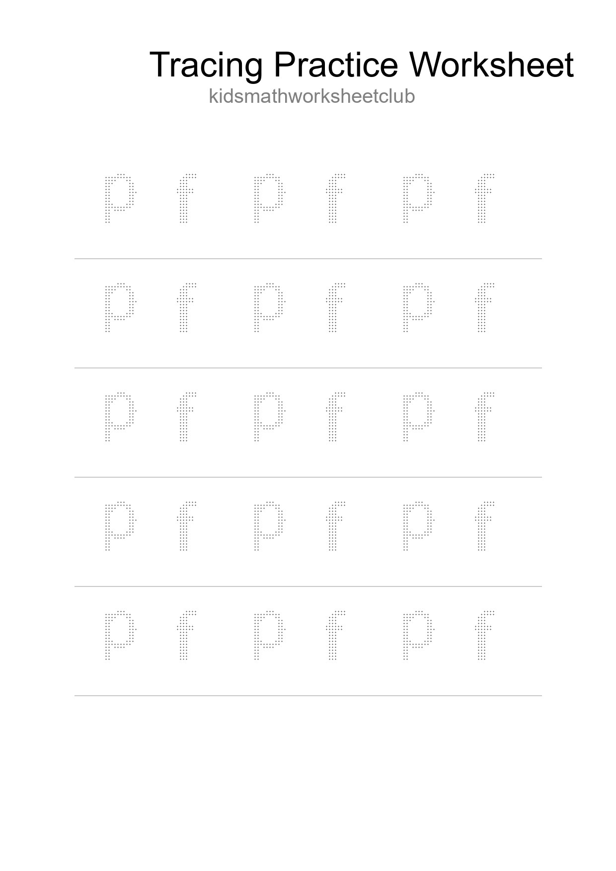 Printable Tracing Worksheet For Kids - Part 285